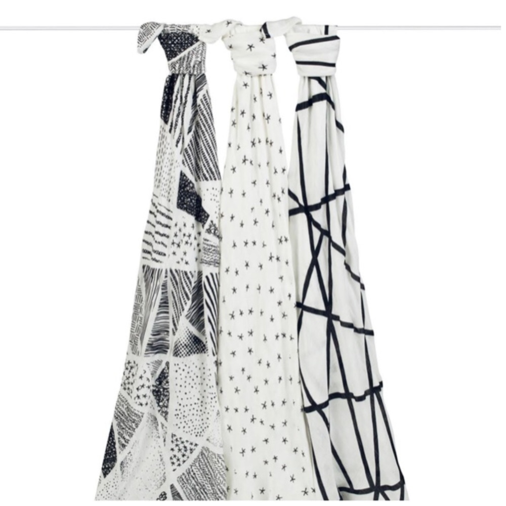 aden + anais Silky Soft Swaddle 3-Pk - Midnight
